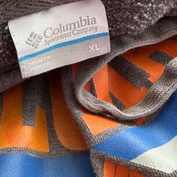 Columbia Grey & Orange Logo Pullover Hoodie - Men's XL - Picture 6 of 11